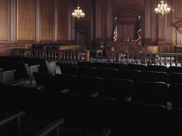 courtroom representing a restraining order hearing